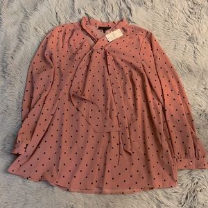 Lane Bryant- V-Neck Polkadot Blouse Size 18/20